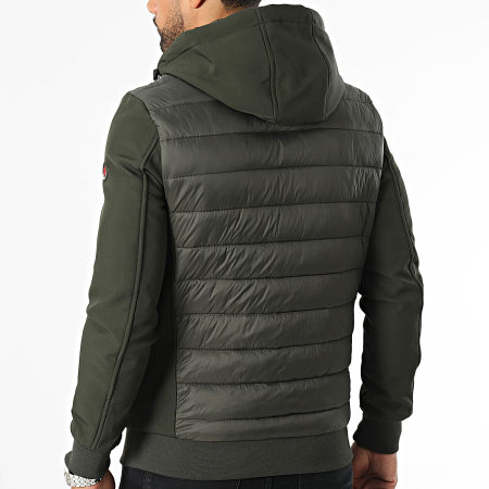 Kymaxx - Veste Zippée Capuche Vert Kaki Foncé