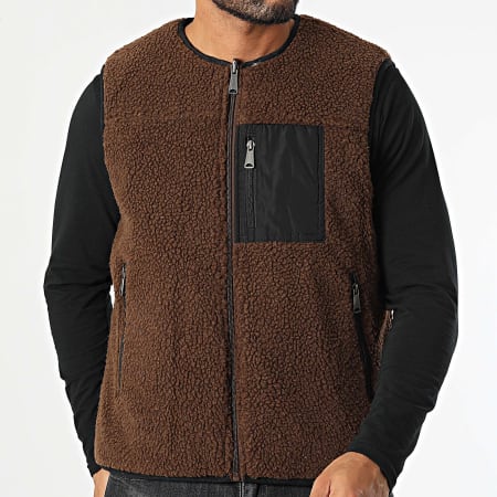 Kymaxx - Veste Réversible Sans Manches 5288 Marron Noir