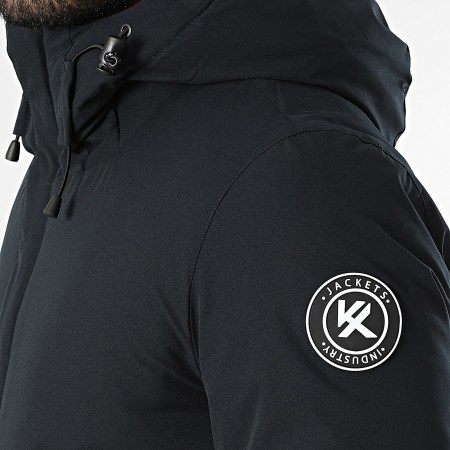 Kymaxx - Parka con capucha azul marino