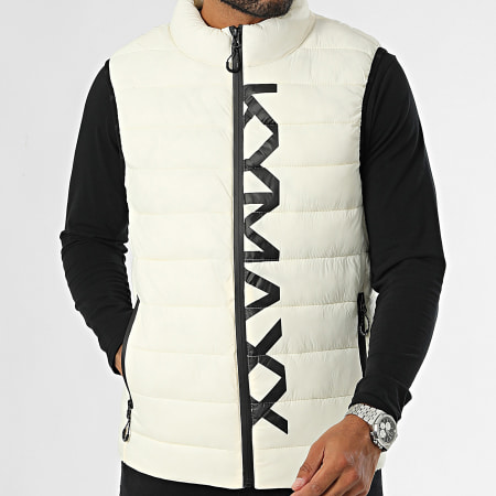 Kymaxx - Cappotto senza maniche Off-White