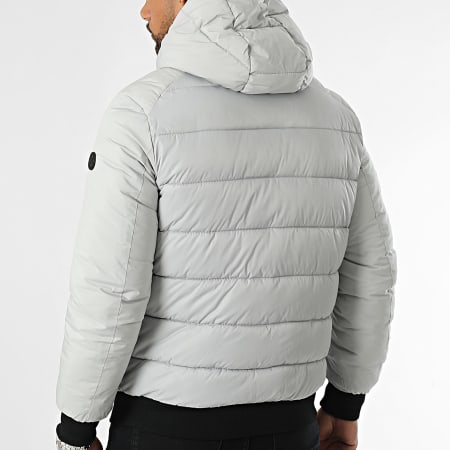 Kymaxx - Chaqueta gris claro con capucha