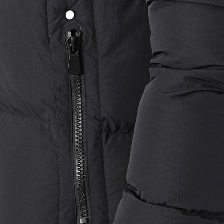 Kymaxx - Chaqueta larga con capucha Negra