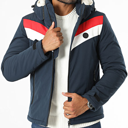 Kymaxx - Marineblauwe parka met capuchon