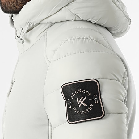 Kymaxx - Chaqueta gris claro con capucha