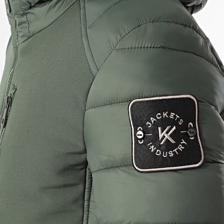 Kymaxx - Chaqueta con capucha verde caqui