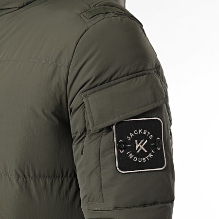 Kymaxx - Chaqueta con capucha verde caqui