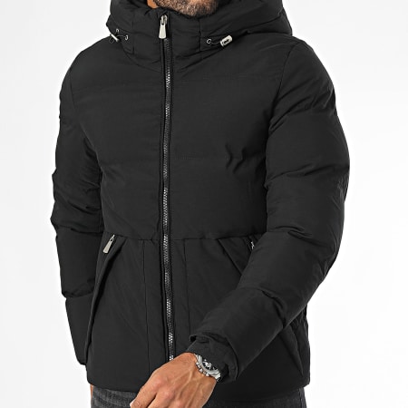 Kymaxx - Parka negra con capucha