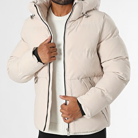 Kymaxx - Chaqueta beige con capucha