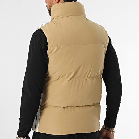 MTX - Cappotto senza maniche a righe beige