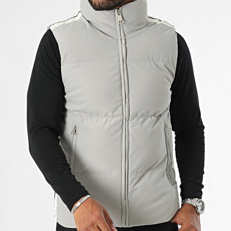 MTX - Cappotto senza maniche a righe grigio