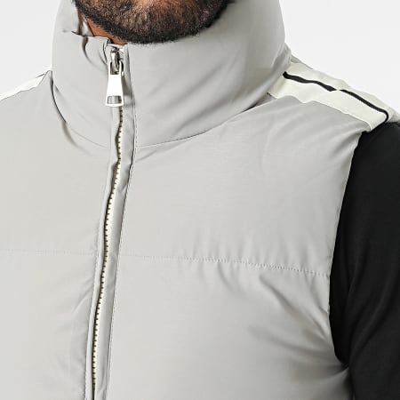 MTX - Cappotto senza maniche a righe grigio