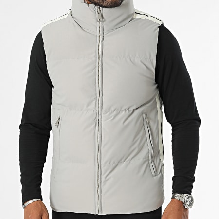 MTX - Cappotto senza maniche a righe grigio