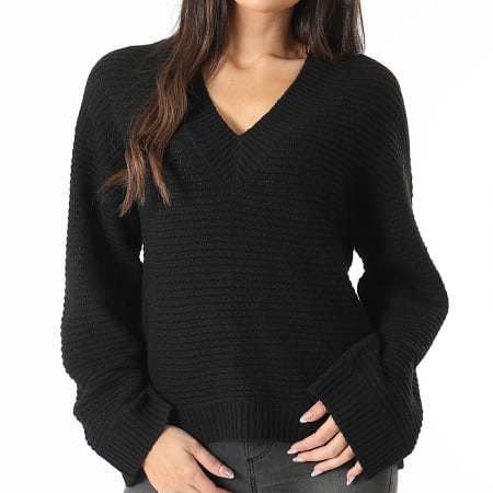 Only - Maddy Life Jersey cuello pico Mujer Negro