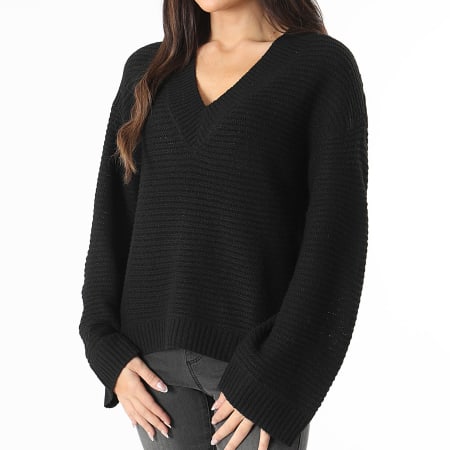 Only - Maddy Life Jersey cuello pico Mujer Negro