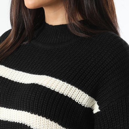 Only - Justy Zwarte Strepen Sweater Jurk