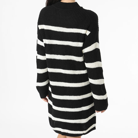 Only - Justy Zwarte Strepen Sweater Jurk