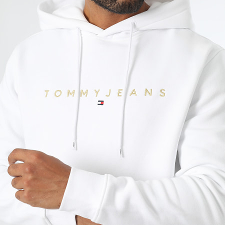 Tommy Jeans - Felpa con cappuccio Linear Gold 0503 Oro bianco