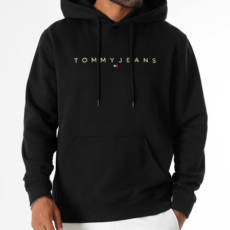 Tommy Jeans - Felpa con cappuccio Linear Gold 0503 Oro nero