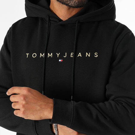 Tommy Jeans - Lineair Goud Hoodie 0503 Zwart Goud