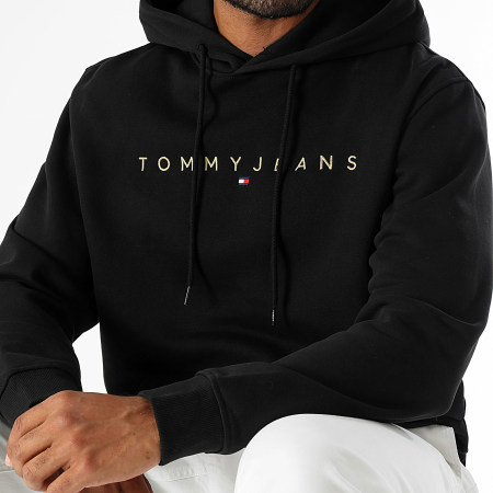 Tommy Jeans - Lineair Goud Hoodie 0503 Zwart Goud