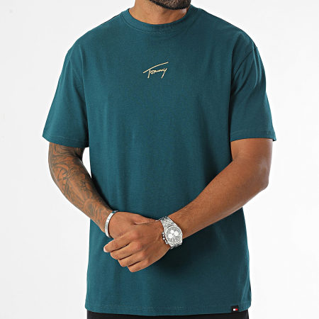 Tommy Jeans - Camiseta Gold Signature 9692 Bottle Green