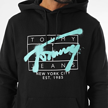 Tommy Jeans - Sweat Capuche Regular Spray 0593 Noir