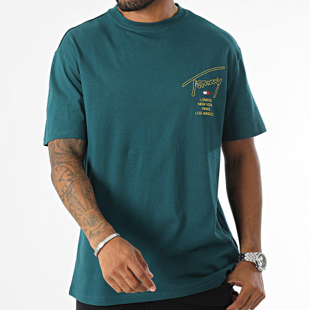 Tommy Jeans - Camiseta Sig City Twist 9698 Verde Botella