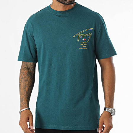 Tommy Jeans - Camiseta Sig City Twist 9698 Verde Botella