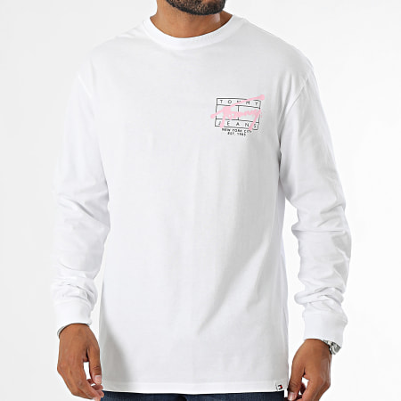 Tommy Jeans - Camiseta Manga Larga Spray 0595 Blanco