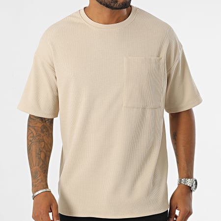 Uniplay - T-shirt oversize beige con tasca