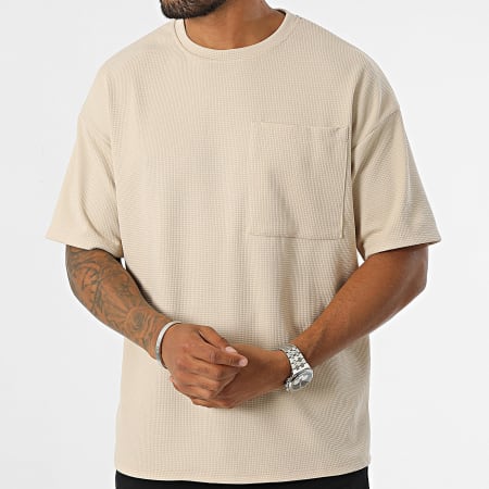 Uniplay - T-shirt oversize beige con tasca