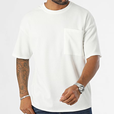 Uniplay - Camiseta de bolsillo oversize blanca