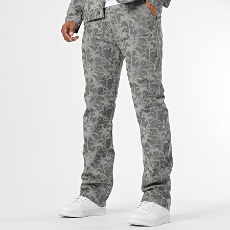 Conjunto de camiseta y vaqueros gris jaspeado