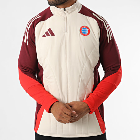 Adidas Sportswear - Veste Outdoor Capuche Bayern Munich IS9961 Beige Rouge Bordeaux