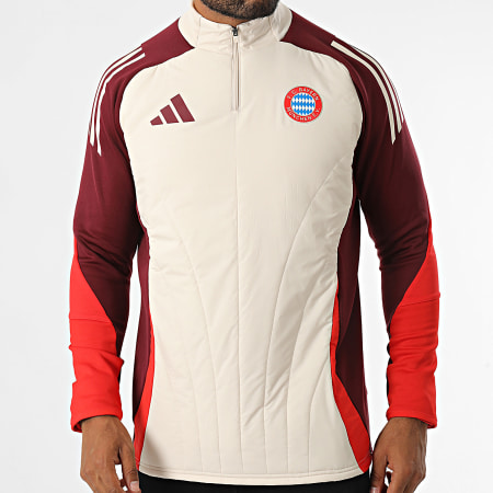 Adidas Sportswear - Giacca con cappuccio Bayern Monaco IS9961 Beige Red Bordeaux