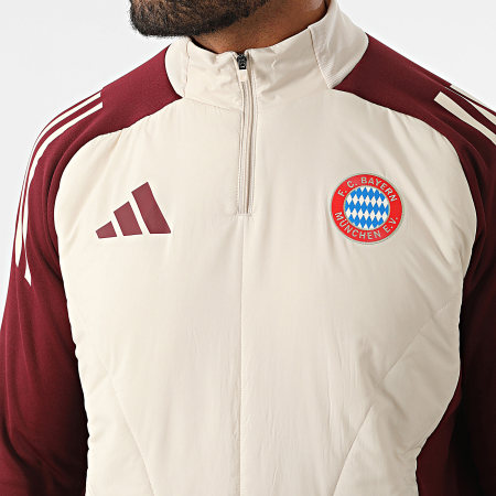 Adidas Performance - Chaqueta con capucha Outdoor Bayern Munich IS9961 Beige Rojo Burdeos