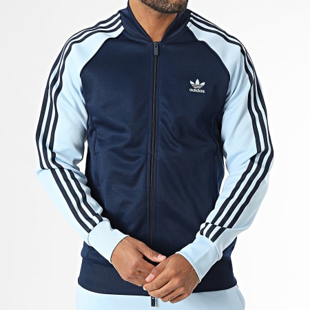 Ensemble De Survetement A Bandes SST IY8732 IY8730 Bleu Marine Bleu Clair