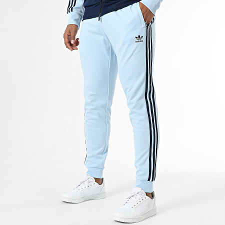Ensemble De Survetement A Bandes SST IY8732 IY8730 Bleu Marine Bleu Clair