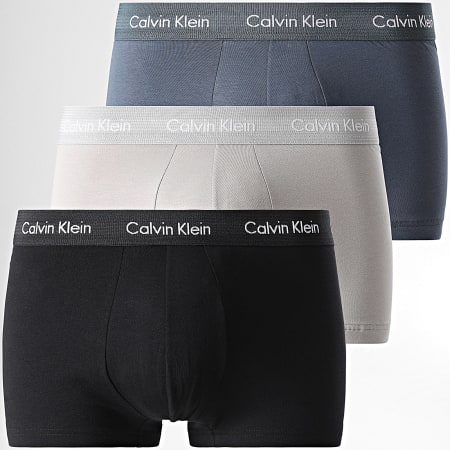 Calvin Klein - Set di 3 boxer U2664G Nero Grigio chiaro Grigio carbone