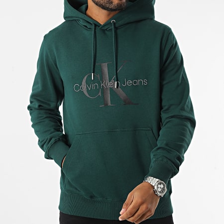 Calvin Klein - Sudadera con capucha 0805 Verde oscuro