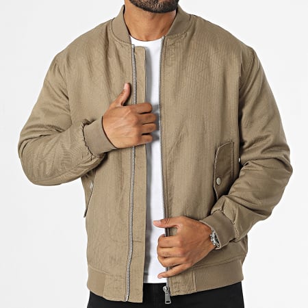 Frilivin - Chaqueta bomber beige oscuro