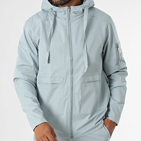 Frilivin - Lichtblauwe Hooded Zip-jas en Cargo-broekset