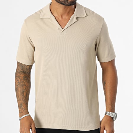 Frilivin - Camiseta cuello pico beige