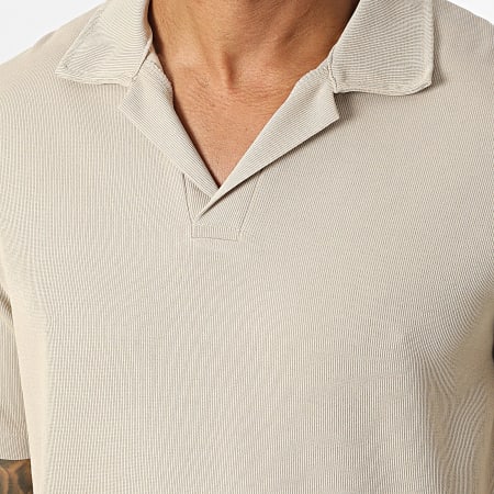 Frilivin - Camiseta cuello pico beige