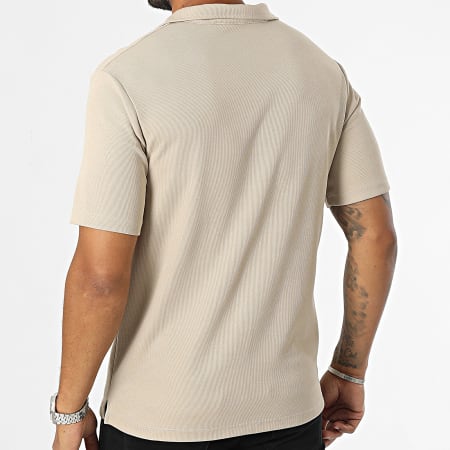 Frilivin - Camiseta cuello pico beige