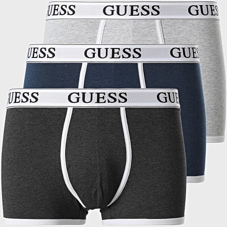 Guess - Juego de 3 bóxers U4BG80-KCEJ0 Gris claro Azul marino Gris marengo