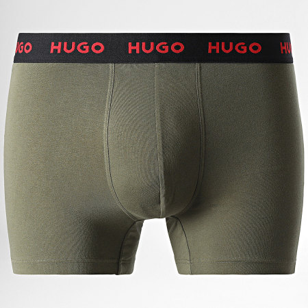 HUGO - Set di 3 boxer 50517886 Nero Navy Verde Khaki