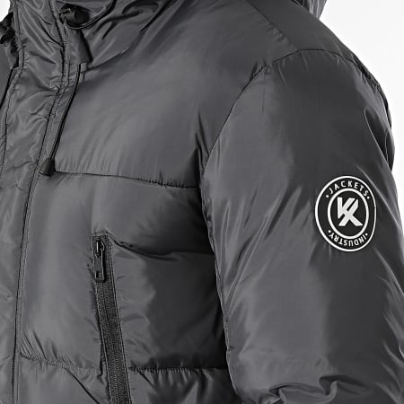 Kymaxx - Parka con capucha gris marengo