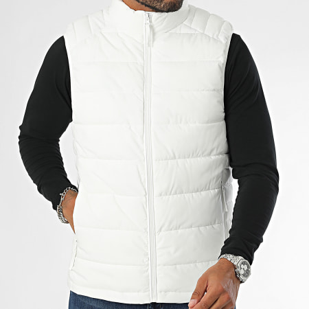 Kymaxx - Chaqueta de pluma sin mangas Blanca