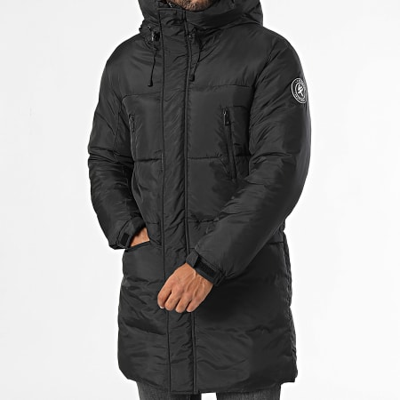 Kymaxx - Parka negra con capucha